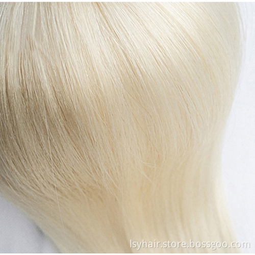 Seamless Remy Indian Tape Hair,Platinum Blonde Straight Human Hair Tape In For Hair Salon Volume Adding